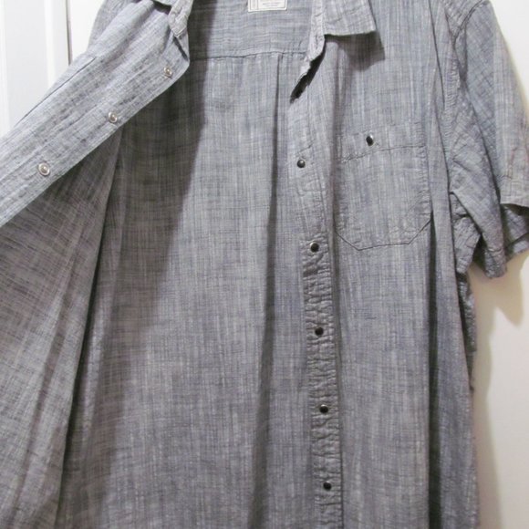 Alexander Julian Colours Shirt Mens Short Sleeve Gray w Snap Buttons - Picture 6 of 16